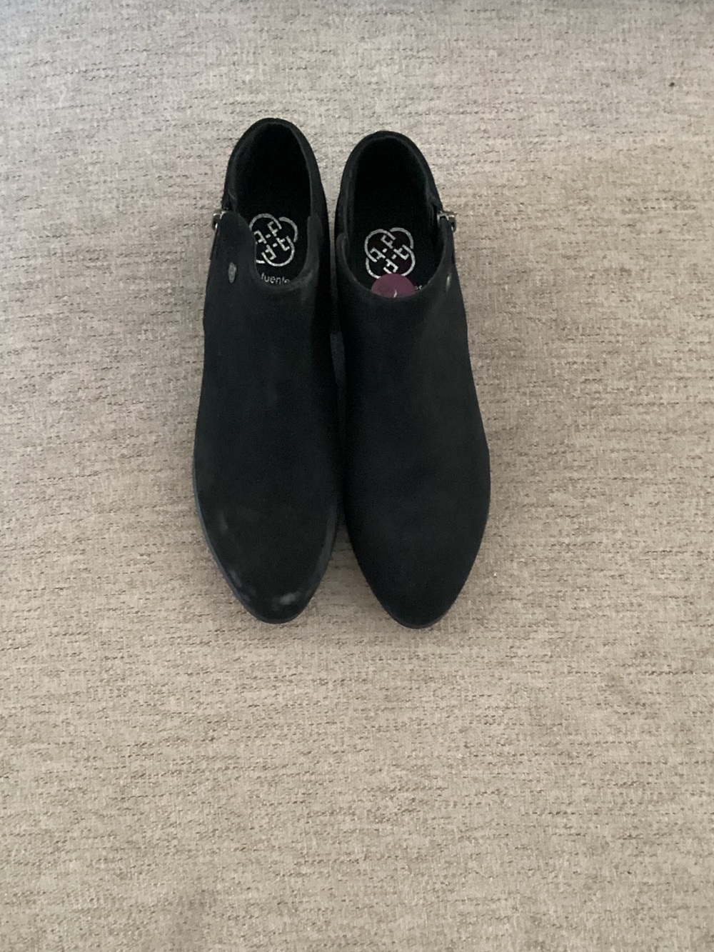 Woven Black Suede Women's Ankle Booties